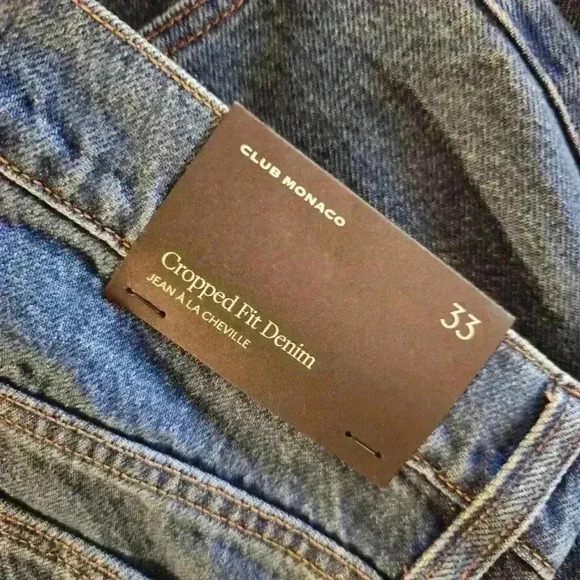 Club Monaco Cropped Fit Denim Pants - Size 33 - Picture 5 of 6